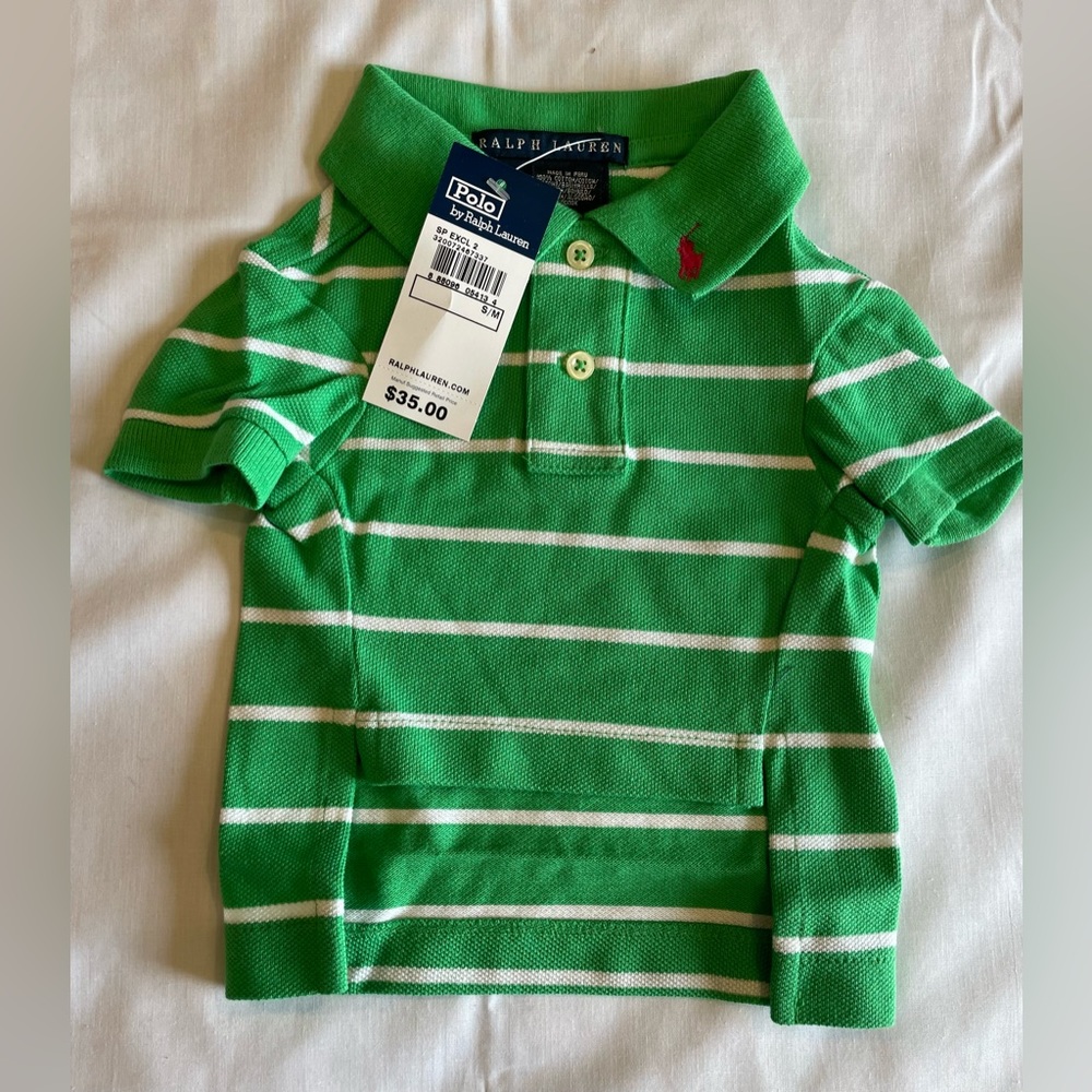 Polo by Ralph Lauren Dog Shirt Size S / M color Green with white stripes